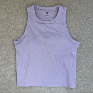 Uniqlo Kids AIRism ribbed tank top - purple, built-in bra - girls size 13